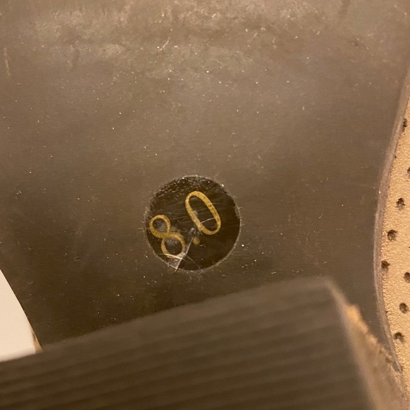 STEVE MADDEN Amerisa Leather Booties Boot Brown Block Heel Sz 8 Taupe Perforated - Picture 6 of 9